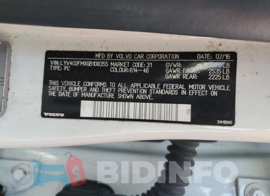 LYV402FMXGB108355 Photo# 12