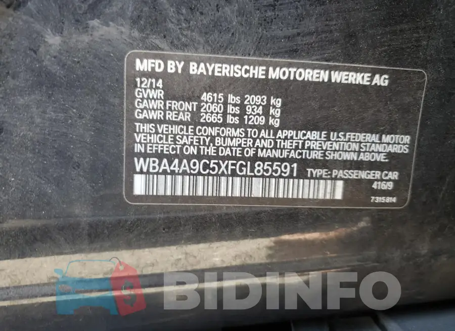 WBA4A9C5XFGL85591 Photo# 13