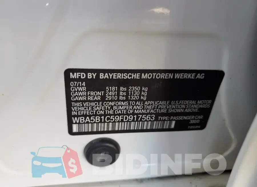 WBA5B1C59FD917563 Photo# 12