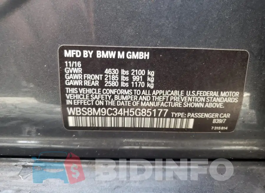WBS8M9C34H5G85177 Photo# 12