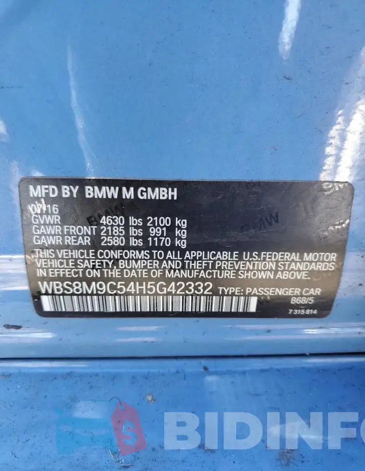 WBS8M9C54H5G42332 Photo# 12