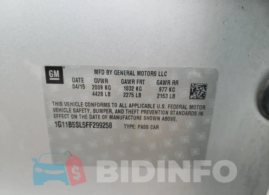 1G11B5SL5FF299258 Photo# 12