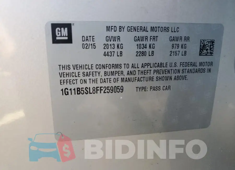 1G11B5SL8FF259059 Photo# 13