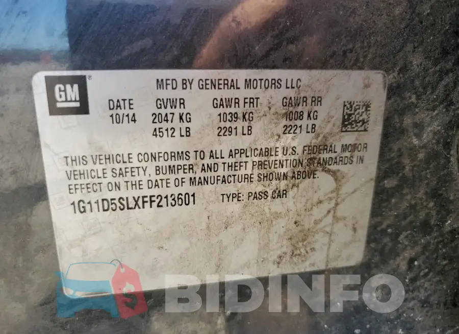 1G11D5SLXFF213601 Photo# 12