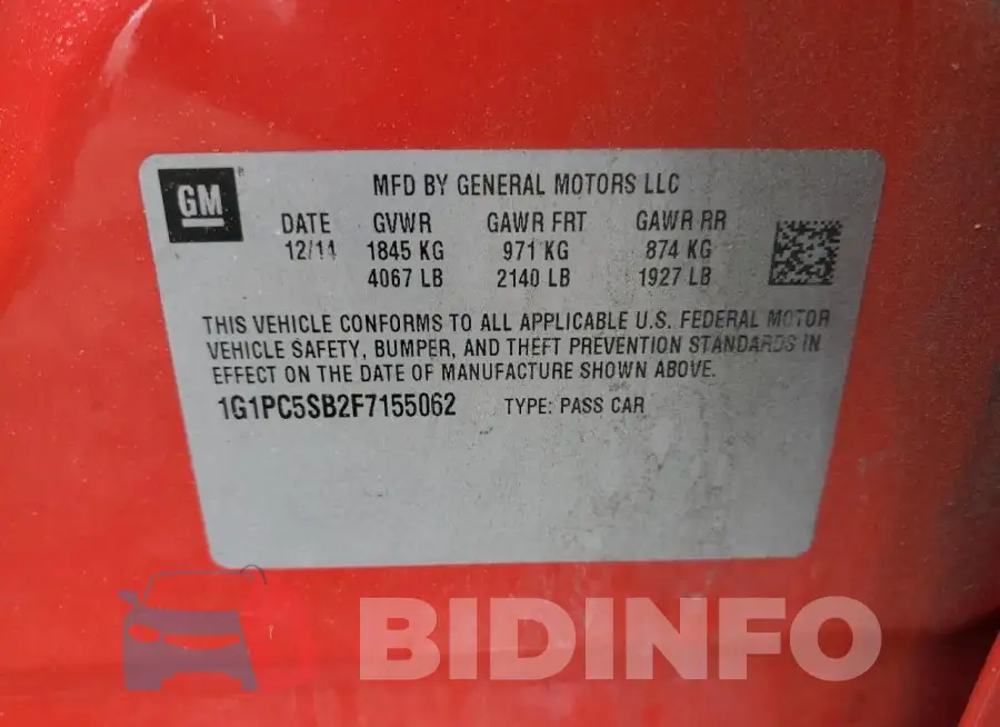 1G1PC5SB2F7155062 Photo# 12