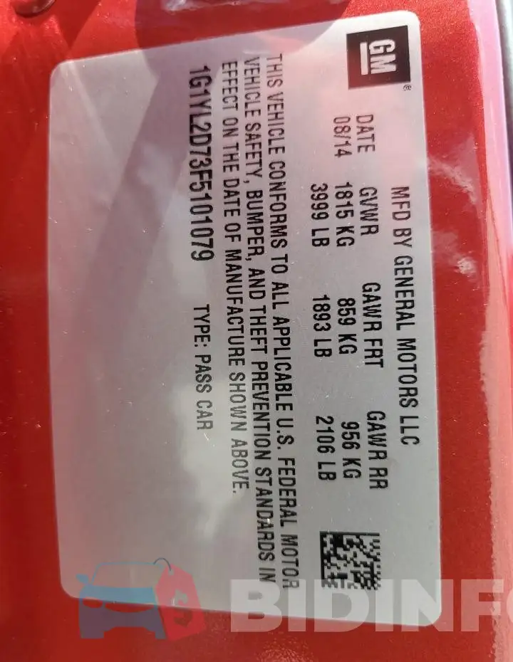 1G1YL2D73F5101079 Photo# 12