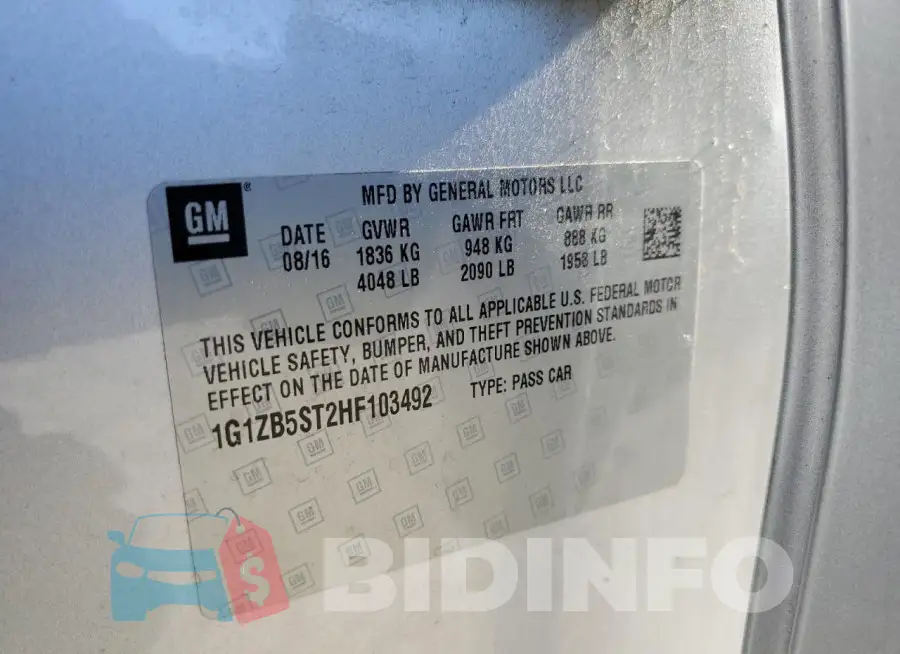 1G1ZB5ST2HF103492 Photo# 12