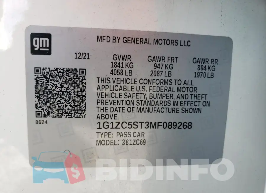 1G1ZC5ST3MF089268 Photo# 12