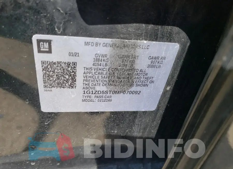 1G1ZD5ST0MF070092 Photo# 13