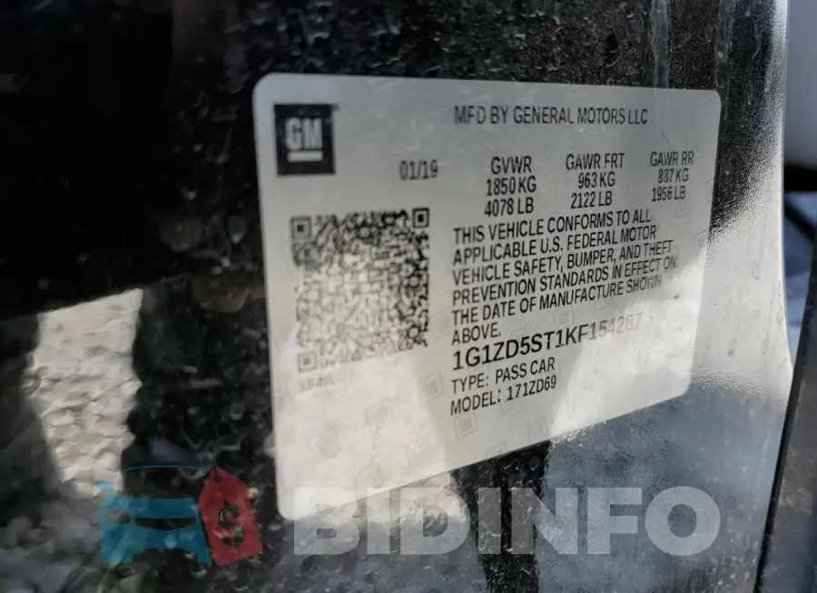 1G1ZD5ST1KF154287 Photo# 12