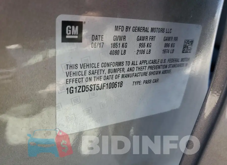 1G1ZD5ST5JF100618 Photo# 12