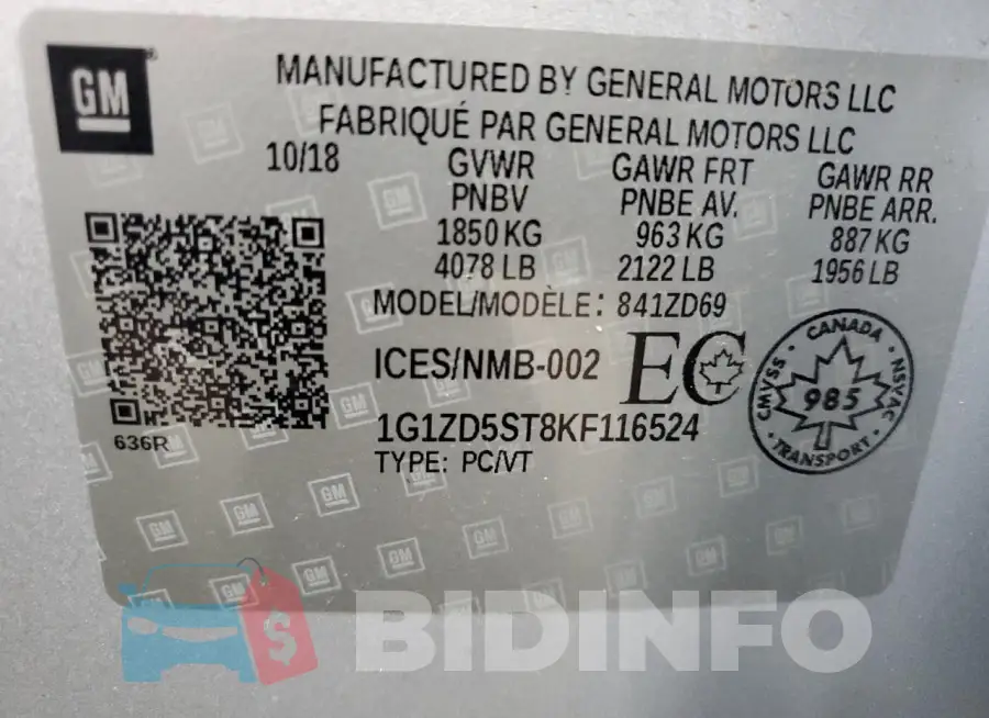 1G1ZD5ST8KF116524 Photo# 13