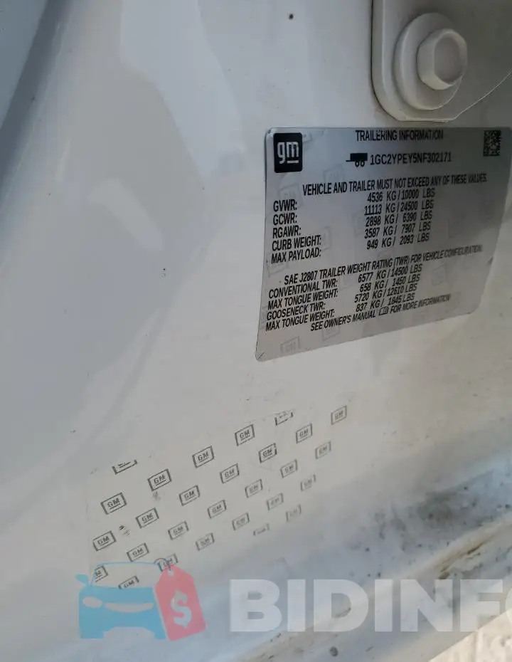 1GC2YPEY5NF302171 Photo# 12