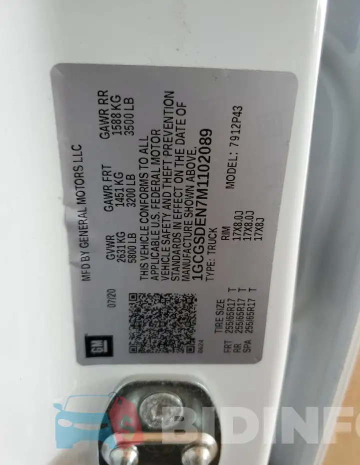 1GCGSDEN7M1102089 Photo# 13
