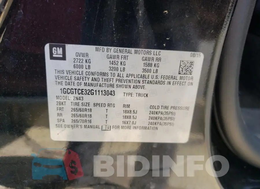 1GCGTCE32G1113043 Photo# 12