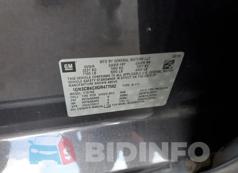 1GNSCBKC8GR477582 Photo# 13