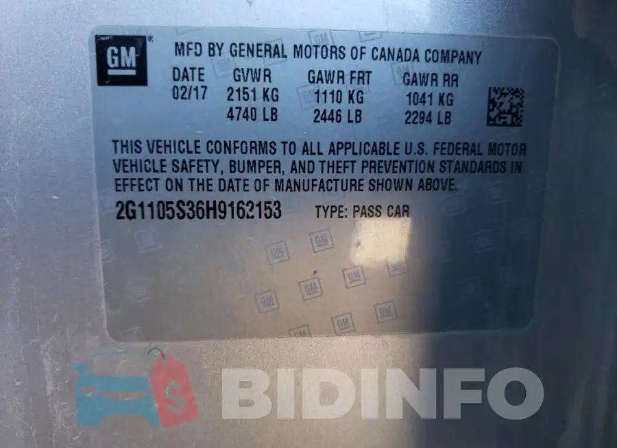 2G1105S36H9162153 Photo# 12