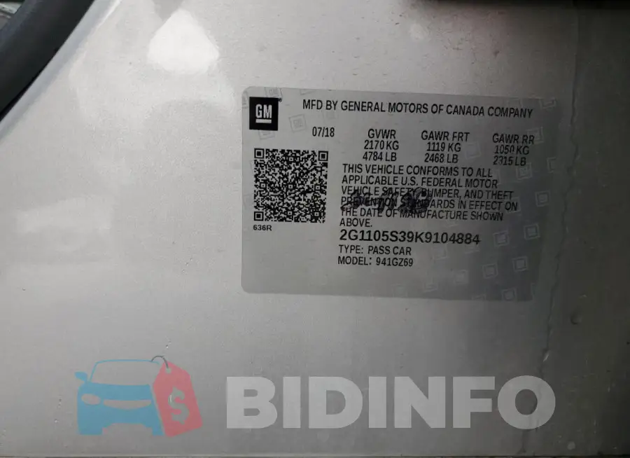2G1105S39K9104884 Photo# 12