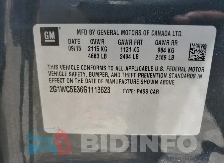 2G1WC5E36G1113623 Photo# 13