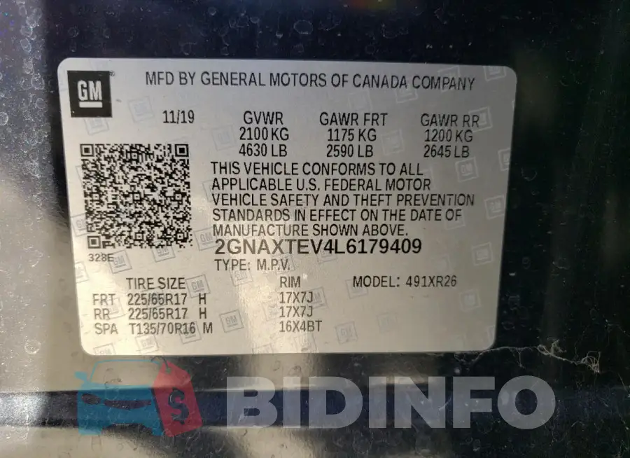2GNAXTEV4L6179409 Photo# 13