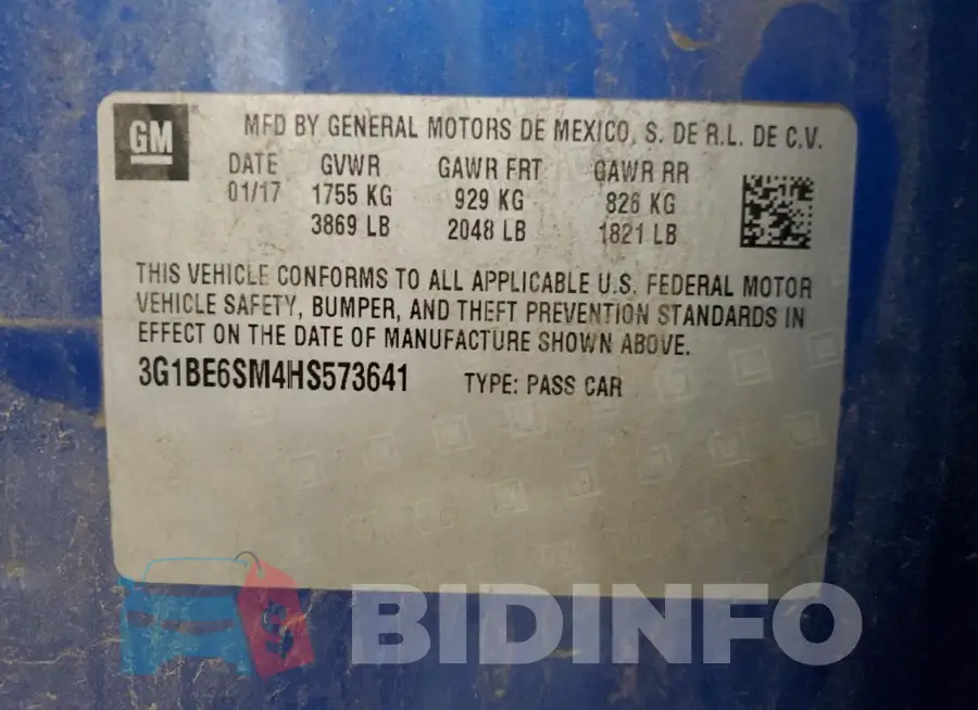 3G1BE6SM4HS573641 Photo# 12