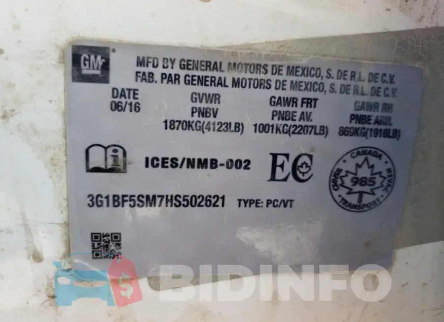 3G1BF5SM7HS502621 Photo# 12