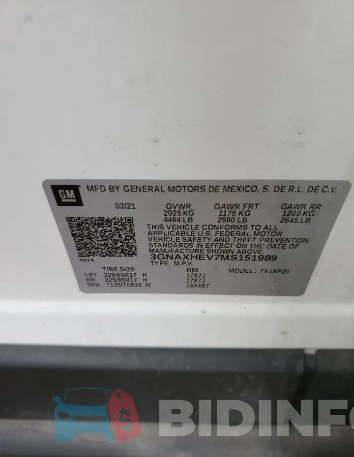 3GNAXHEV7MS151989 Photo# 12