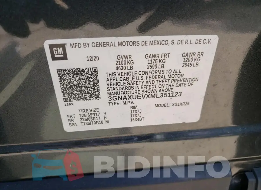 3GNAXUEVXML351123 Photo# 13