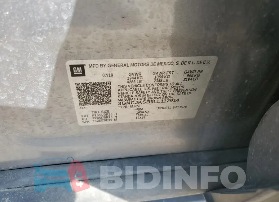 3GNCJKSB9LL112914 Photo# 13