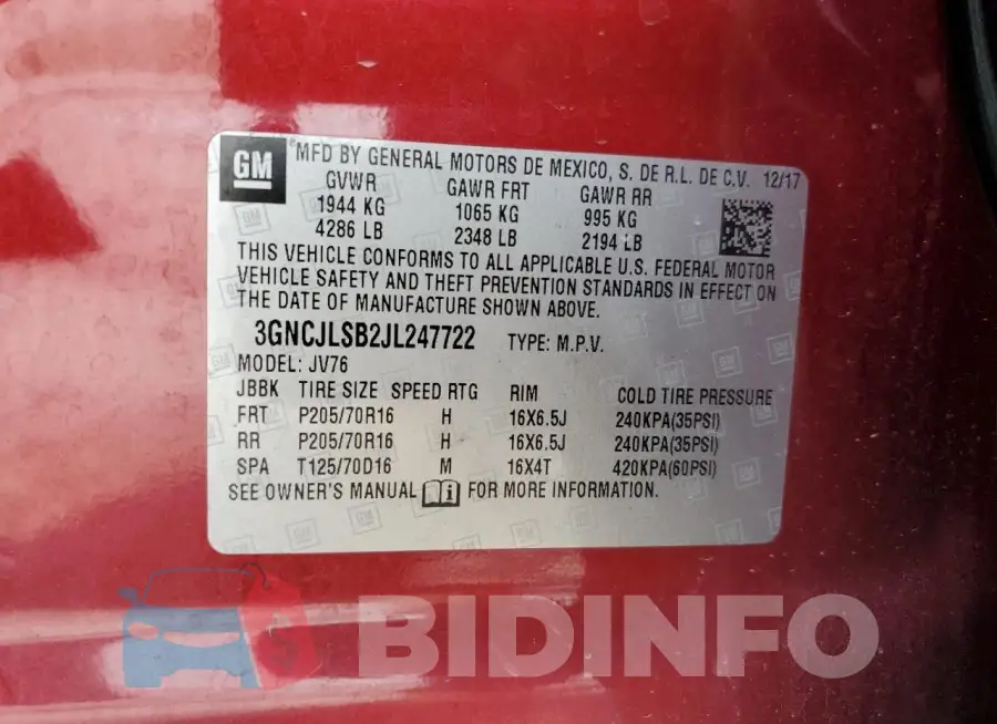 3GNCJLSB2JL247722 Photo# 13