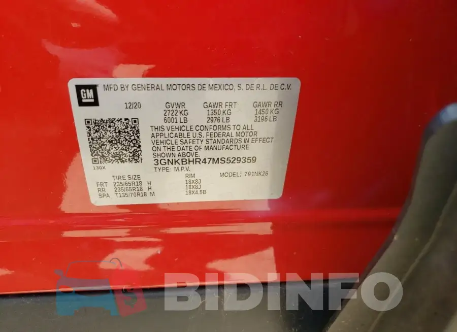 3GNKBHR47MS529359 Photo# 12