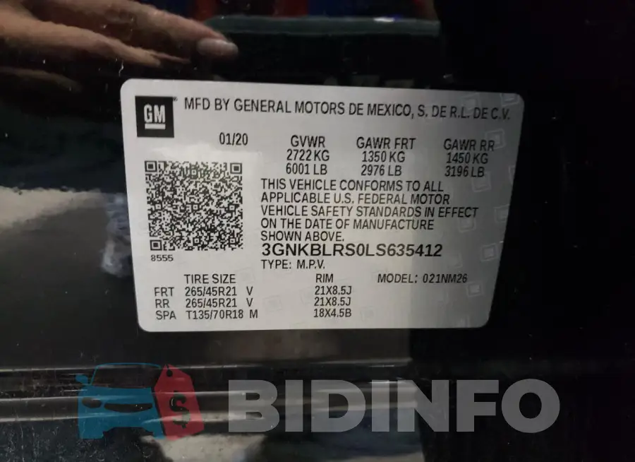 3GNKBLRS0LS635412 Photo# 13