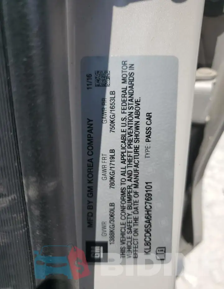 KL8CD6SA6HC769101 Photo# 14