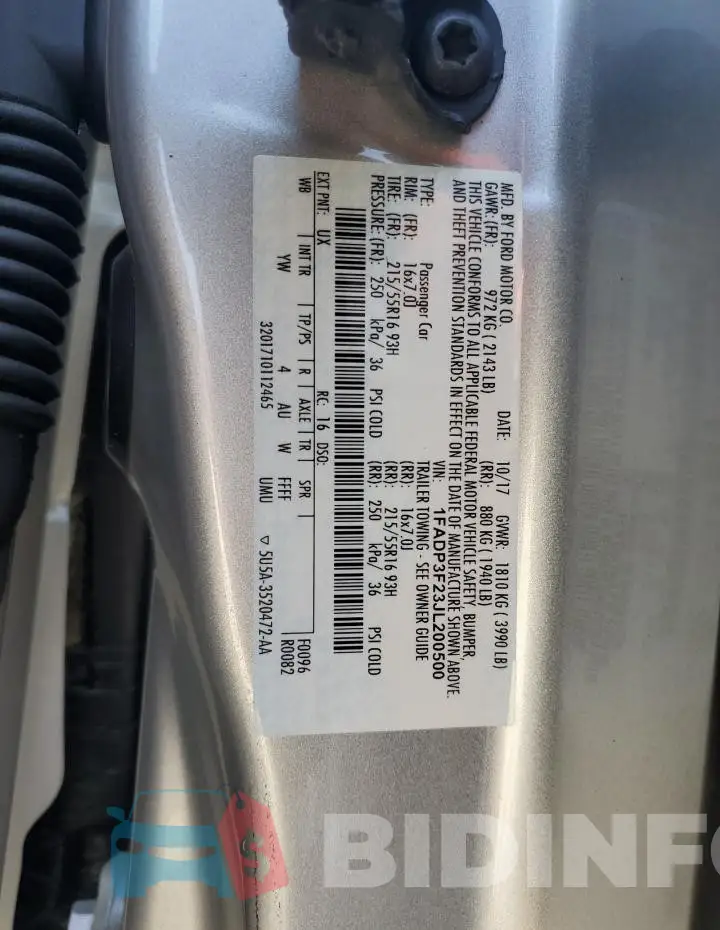 1FADP3F23JL200500 Photo# 12