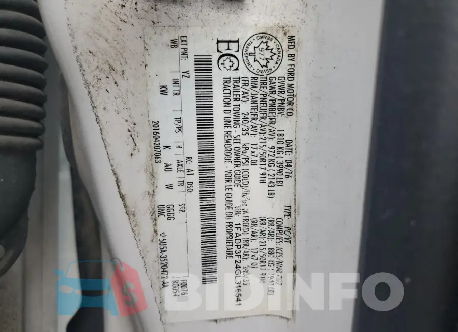 1FADP3F24GL316541 Photo# 12