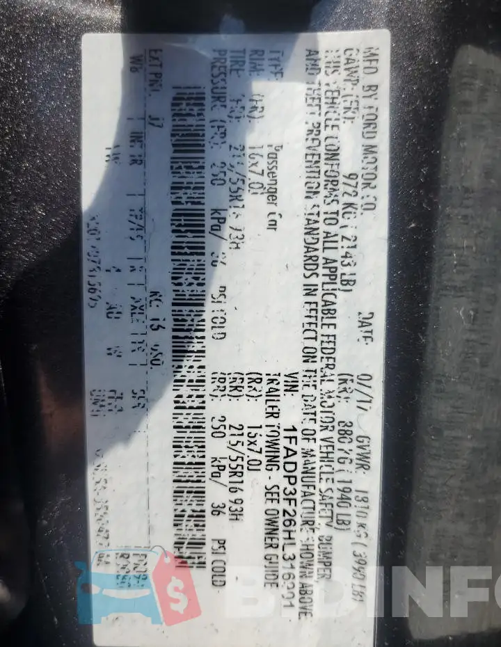 1FADP3F26HL316901 Photo# 12