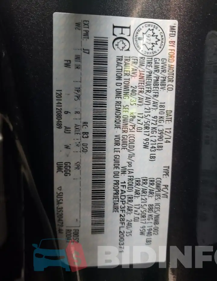 1FADP3F28FL200371 Photo# 13