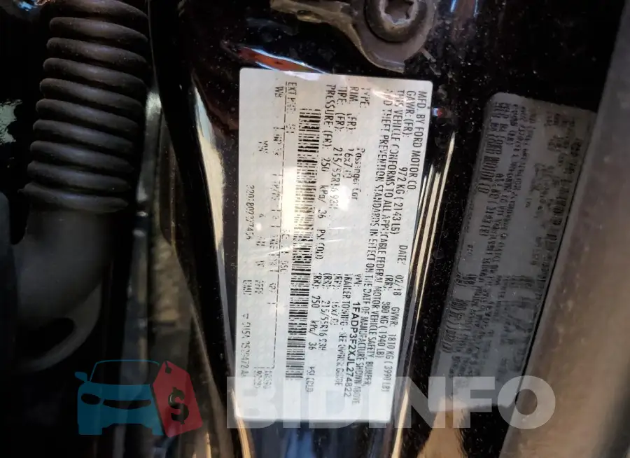1FADP3F2XJL274822 Photo# 12