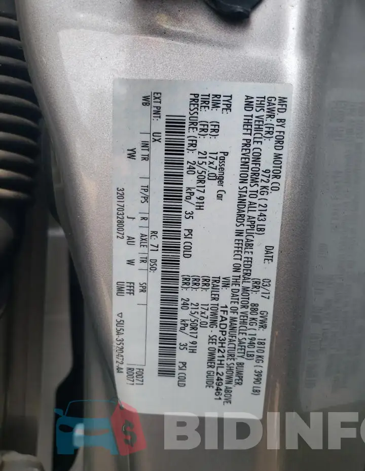 1FADP3H21HL249461 Photo# 12