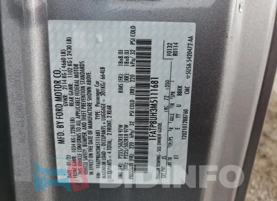 1FATP8UH3M5111681 Photo# 12