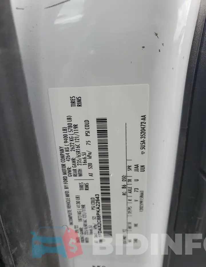 1FDAX2C88PKA22643 Photo# 13