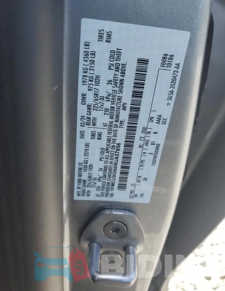 1FMCU0GN6RUA57856 Photo# 13
