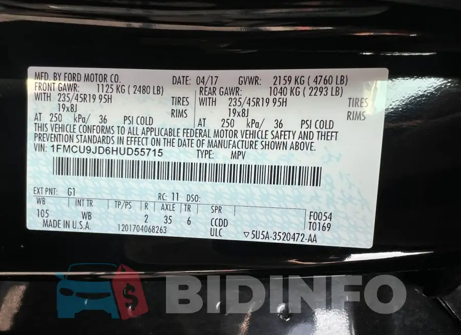 1FMCU9JD6HUD55715 Photo# 10