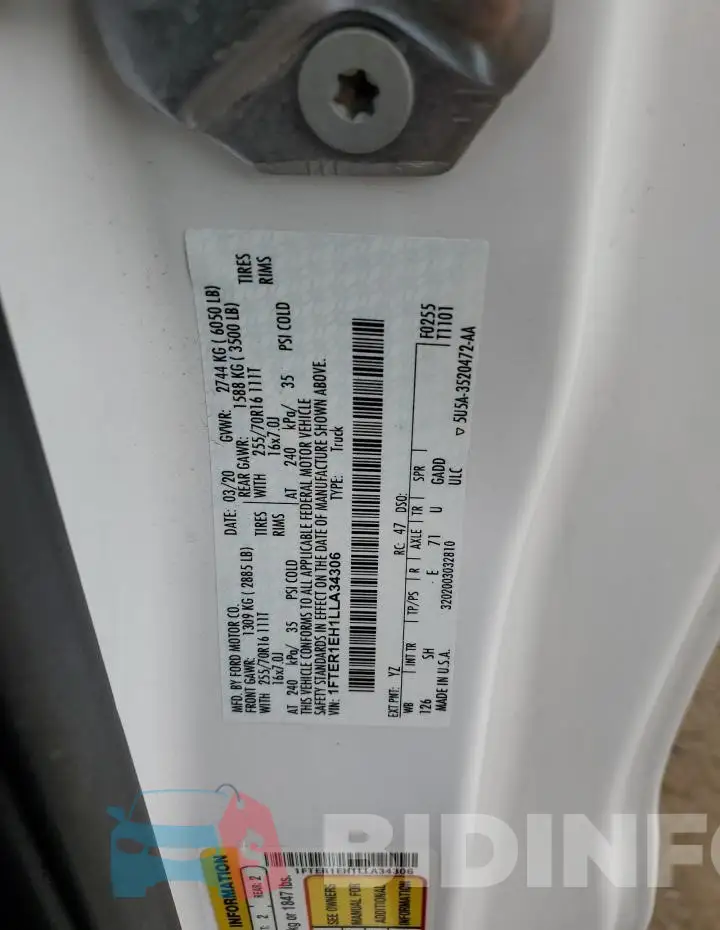 1FTER1EH1LLA34306 Photo# 12