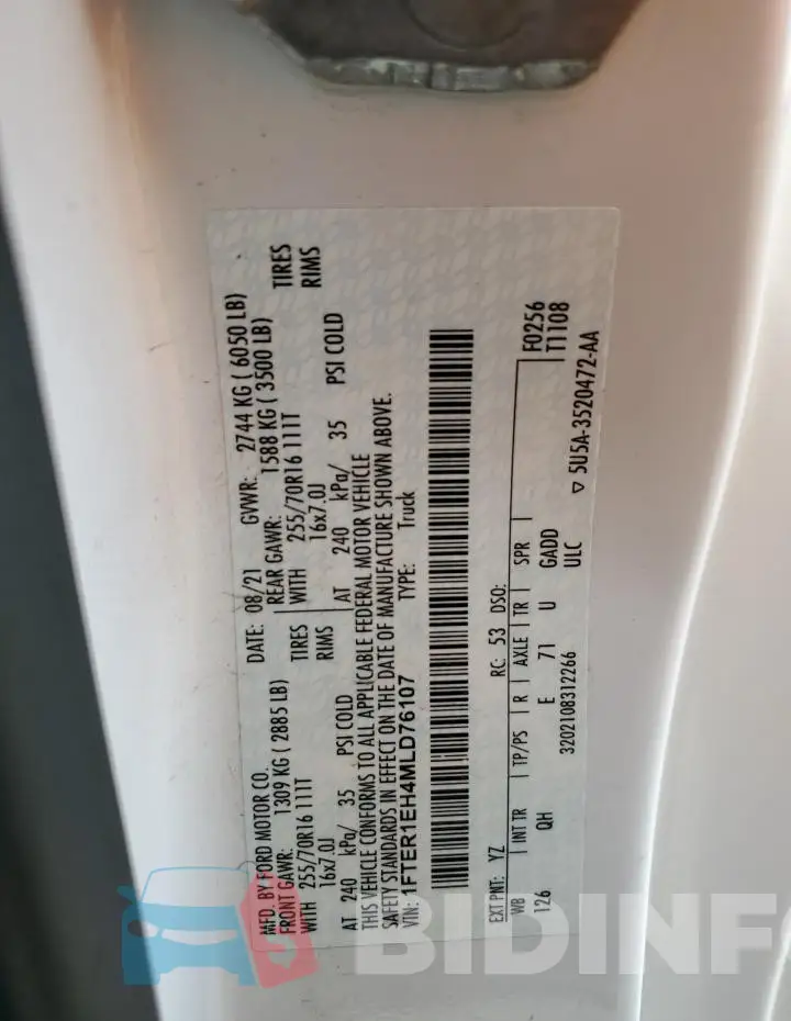 1FTER1EH4MLD76107 Photo# 12