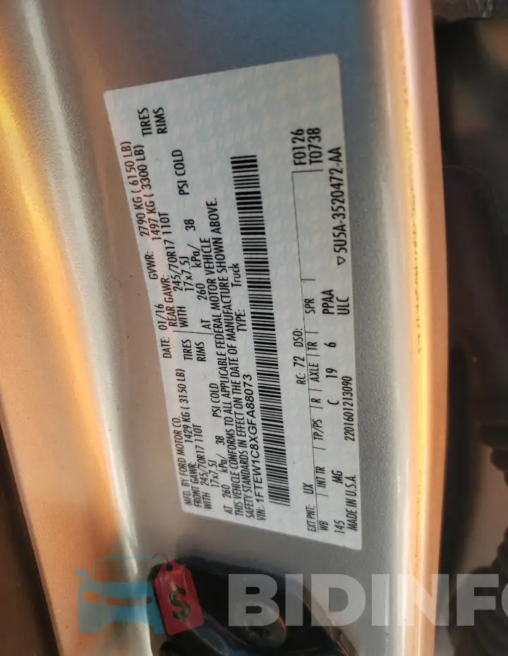 1FTEW1C8XGFA88073 Photo# 13