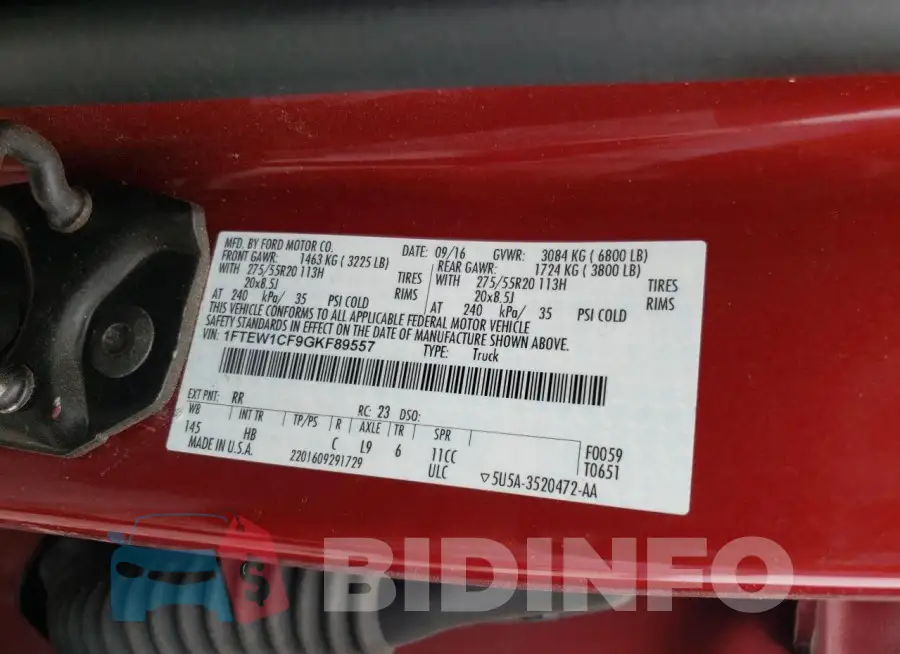 1FTEW1CF9GKF89557 Photo# 12