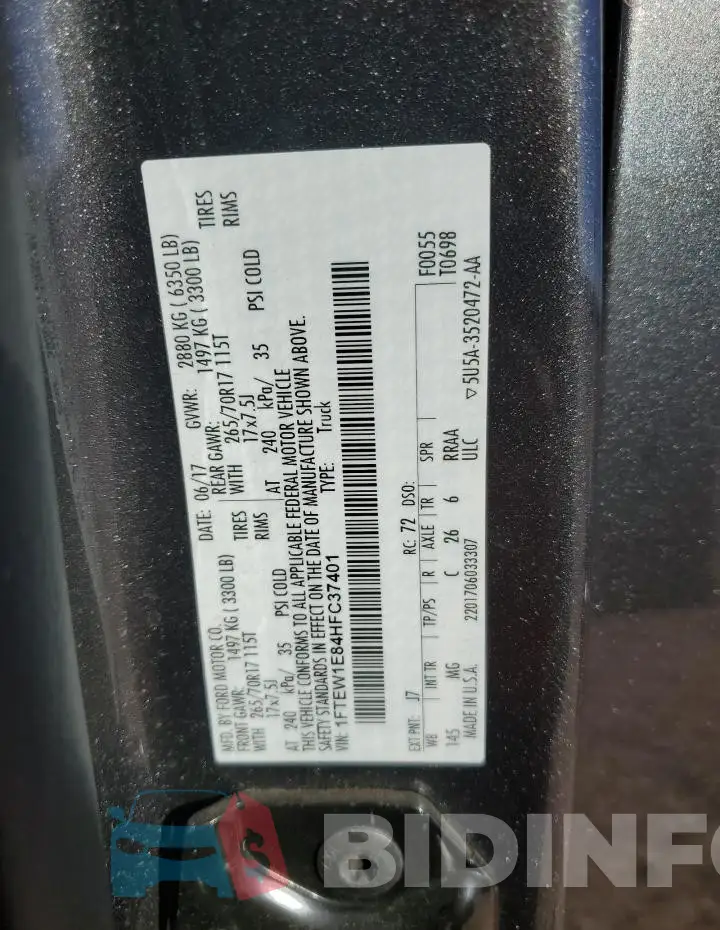1FTEW1E84HFC37401 Photo# 13
