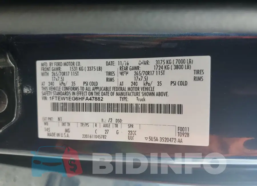 1FTEW1EG6HFA47882 Photo# 12