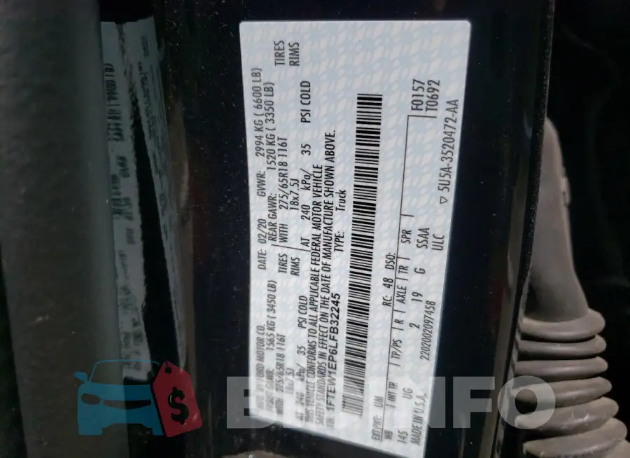 1FTEW1EP6LFB32245 Photo# 12